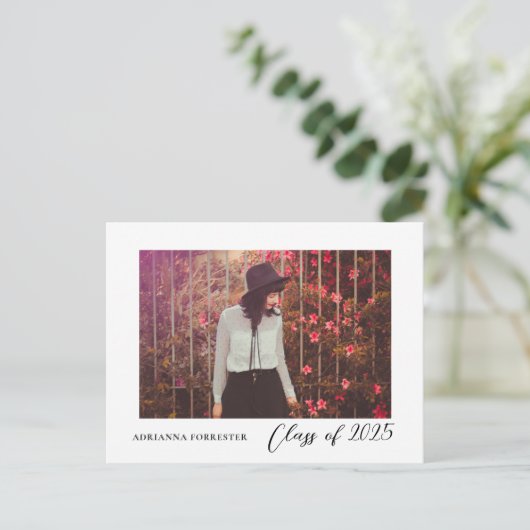 2025年台本の大学院の写真のクラスエレガント インビテーションポストカード (スタンド正面)