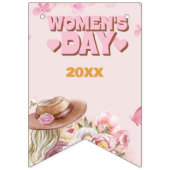 2025年国際的のピンクの女性の日 バンティングフラッグ (第1の旗)