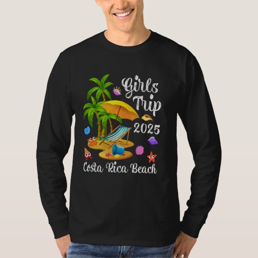2025年夏休みガールズトリップ コスタリカのビーチ Tシャツ (正面)