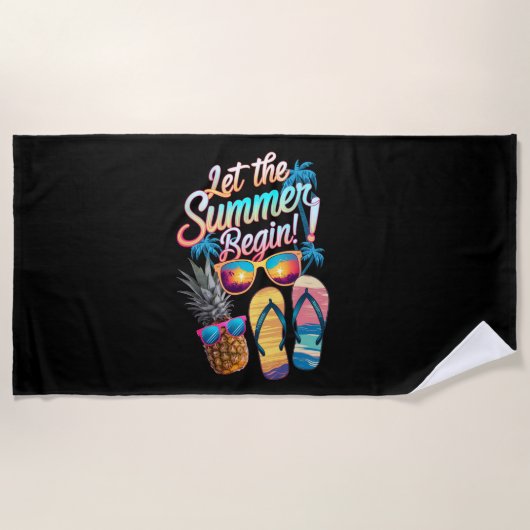 2025年夏期休暇を2025年夏期休暇から開始 ビーチタオル (正面)