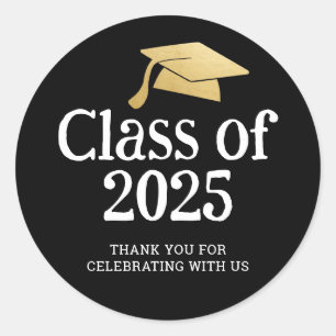 2025年大学院ハット Thank You Black ラウンドシール