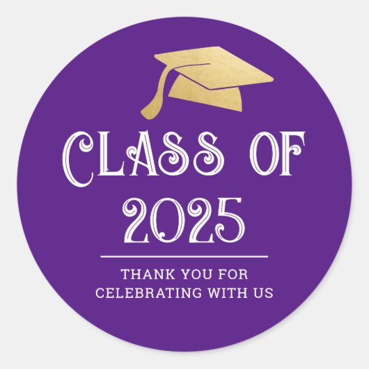 2025年大学院ハット | Thank You Purple ラウンドシール (正面)