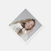 2025年大学院パーソナライズされた写真名 スタンダードカクテルナプキン (角)