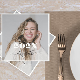 2025年大学院パーソナライズされた写真名 スタンダードカクテルナプキン