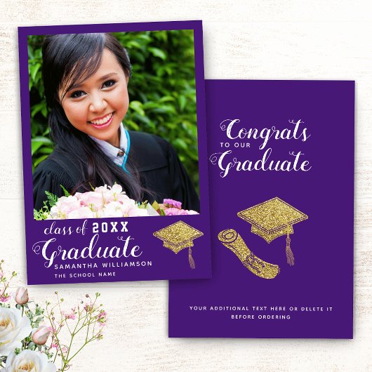 2025年大学院写真パープル卒業 案内状