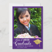 2025年大学院写真パープル卒業 案内状 (正面)