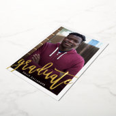 2025年大学院写真モダン撮シンプル影金ゴールド 箔招待状 (回転した状態)