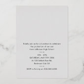 2025年大学院写真モダン撮シンプル影金ゴールド 箔招待状 (裏面)