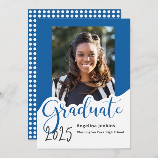 2025年大学院王室の写真青のお知らせ 案内状 (正面/裏面)