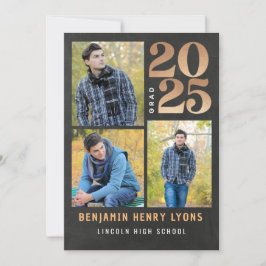 2025年大学院金ゴールドChalkboardクラス印刷可能 招待状