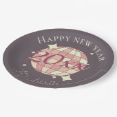 2025年大晦日パーティーのレトロな装飾 ペーパープレート (アングル)
