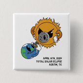 2025年太陽の日食光爆弾パーソナライズされた 缶バッジ (正面)