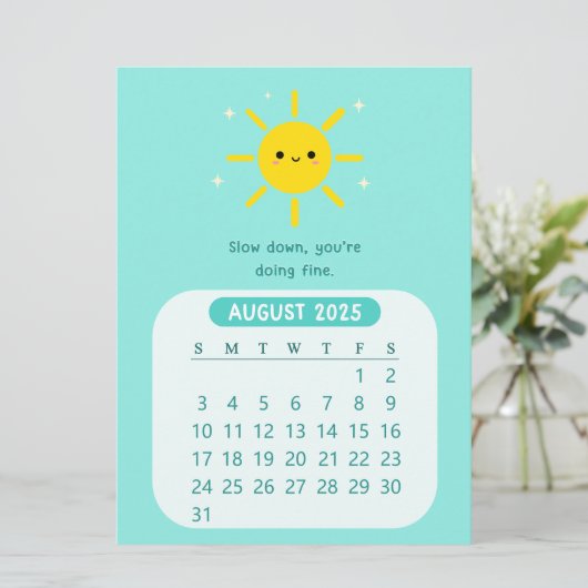 2025年威厳がある月かわいいのカやる気を起こさせるレンダー 招待状 (スタンド正面)