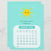 2025年威厳がある月かわいいのカやる気を起こさせるレンダー 招待状 (正面/裏面)