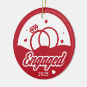 2025年婚約した永遠の始まりパーソナライズされた セラミックオーナメント (左)