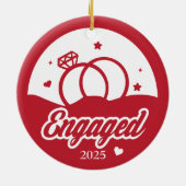 2025年婚約した永遠の始まりパーソナライズされた セラミックオーナメント (裏面)