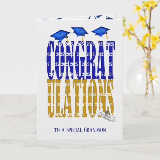 2025年孫の卒業 カード (黄色い花)