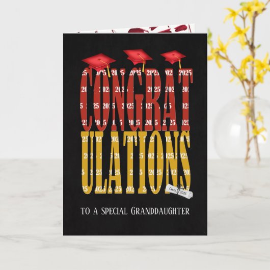 2025年孫娘の卒業 カード (黄色い花)