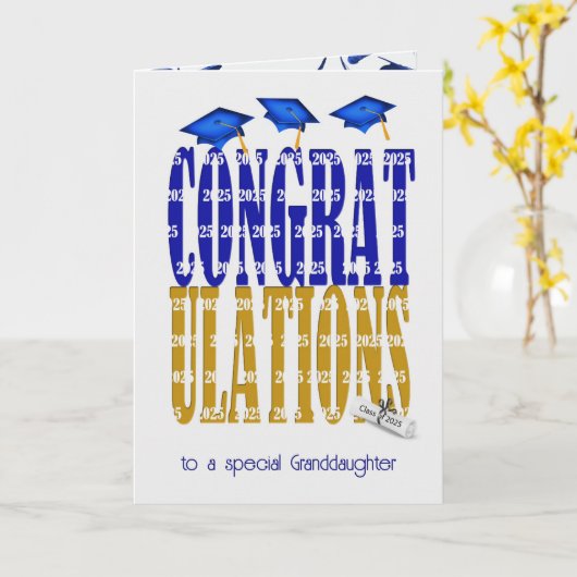 2025年孫娘の卒業 カード (黄色い花)