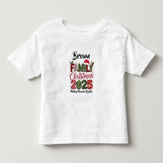 2025年家族クリスマスのカスタマイズ可能なお揃いTシャツ トドラーTシャツ (正面)