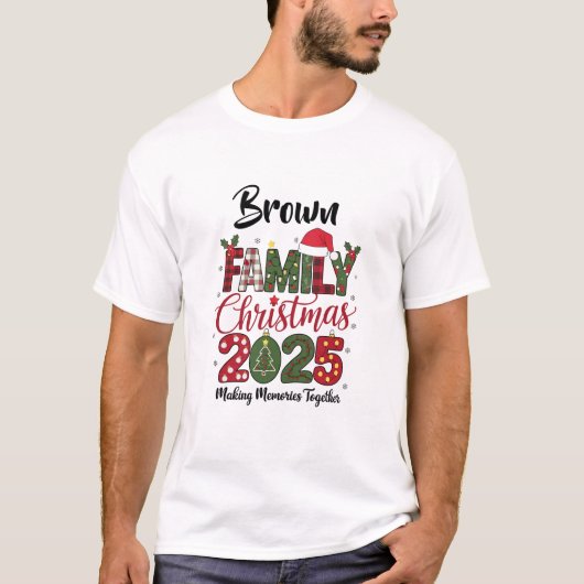 2025年家族クリスマスのカスタマイズ可能なマッチングデザイン Tシャツ (正面)