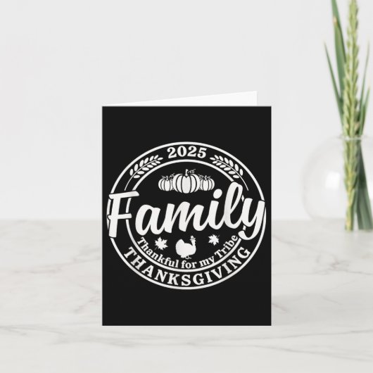 2025年家族感謝祭 私の部族と一緒に七面鳥を楽しむ カード (正面)