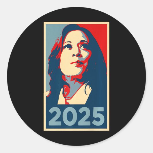 2025年就任式Kamala Harris Obama Post ラウンドシール (正面)