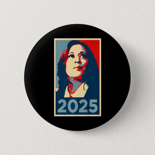 2025年就任式Kamala Harris Obama Post 缶バッジ (正面)