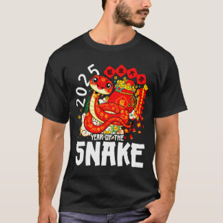 2025年巳年 赤い中国の旧正月 Tシャツ