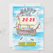 2025年年賀状 船 出航 シーズンカード (正面)