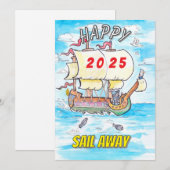 2025年年賀状 船 出航 シーズンカード (正面/裏面)