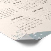 2025年年間カレンダー　抽象的　美観　ミニマル ポスター (角)