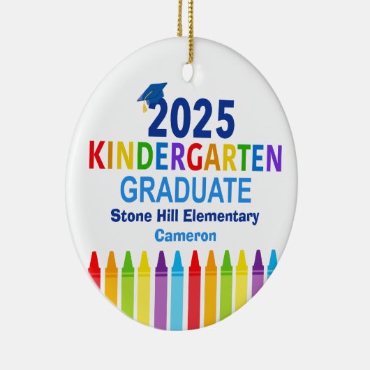 2025年幼稚園卒業かわいいカスタム卒業 セラミックオーナメント (右)