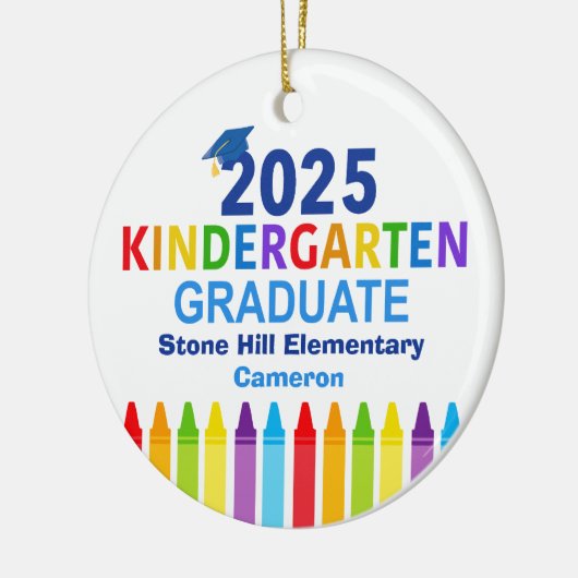 2025年幼稚園卒業かわいいカスタム卒業 セラミックオーナメント (左)