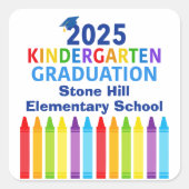 2025年幼稚園卒業カスタムパーティー スクエアシール (正面)