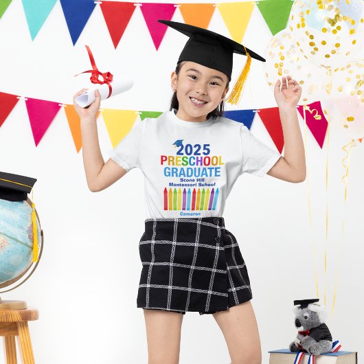 2025年幼稚園大学院かわいいカスタムスクールの子ども Tシャツ