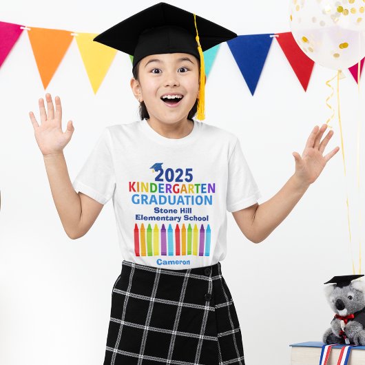 2025年幼稚園大学院可愛いクレヨンカスタム子 Tシャツ