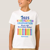 2025年幼稚園大学院可愛いクレヨンカスタム子 Tシャツ (正面)