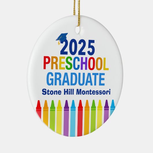 2025年幼稚園大学院生かわいいカスタム記念 セラミックオーナメント (右)