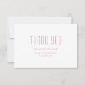 2025年度かわいいピンクタイポグラフィ卒業 サンキューカード (正面)