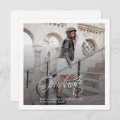 2025年度の現代的な卒業写真のお知らせ ノートカード (正面/裏面)