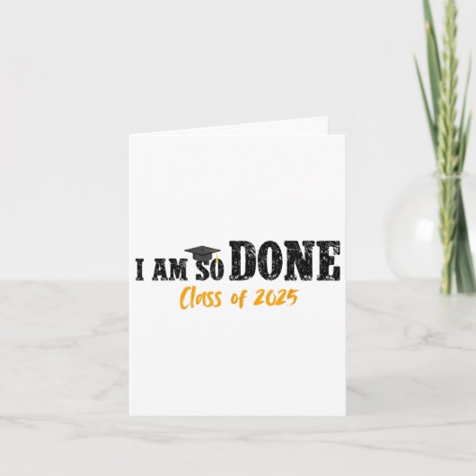 2025年度の高校卒業お疲れさま！冗談交じりの卒業メッセージ カード (正面)