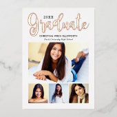 2025年度バラ金ゴールド台本フォトコラージュパーティー 箔招待状 (正面)