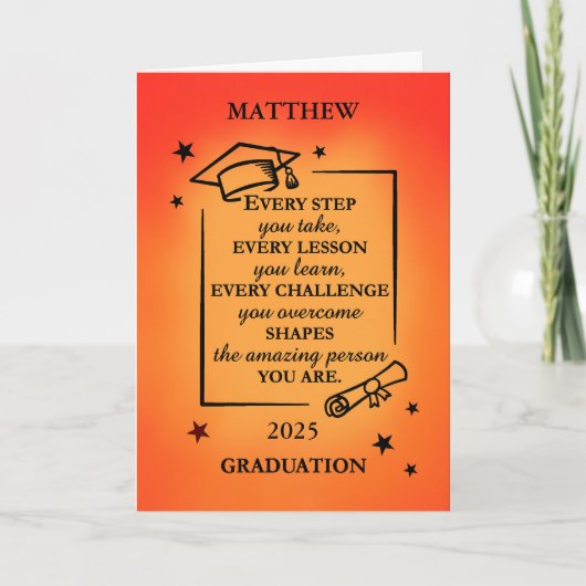 2025年度パーソナライズド感動的鮮やか卒業 カード (正面)