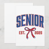 2025年度上級生コケッティ 2025年卒業クラス ピンクのリボン 招待状 (正面/裏面)