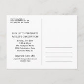 2025年度写真卒業パーティーのクラス インビテーションポストカード (裏面)