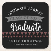2025年度卒業おめでとう スクエアペーパーコースター (正面)