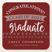 2025年度卒業おめでとう スクエアペーパーコースター (正面)
