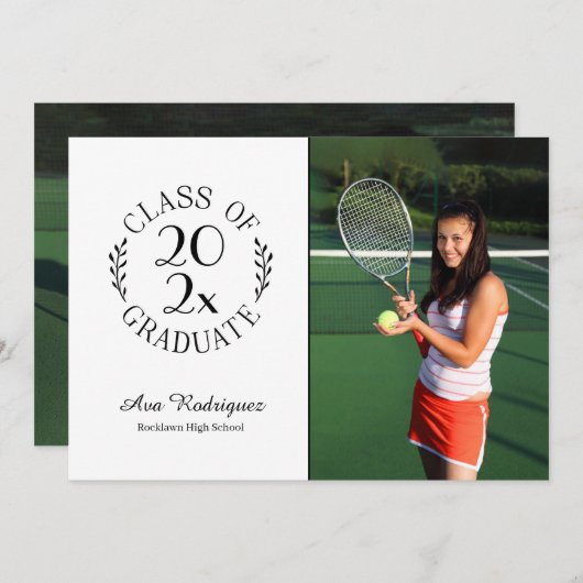 2025年度卒業クラシック2写真卒業 案内状 (正面/裏面)