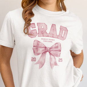 2025年度卒業クラス ピンクのリボン 卒業年度 Tシャツ